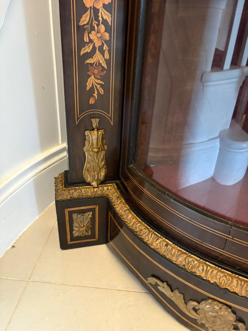 Outstanding Quality Antique Victorian Ebonised and Inlaid Floral Marquetry Credenza/Sideboard - Image 18